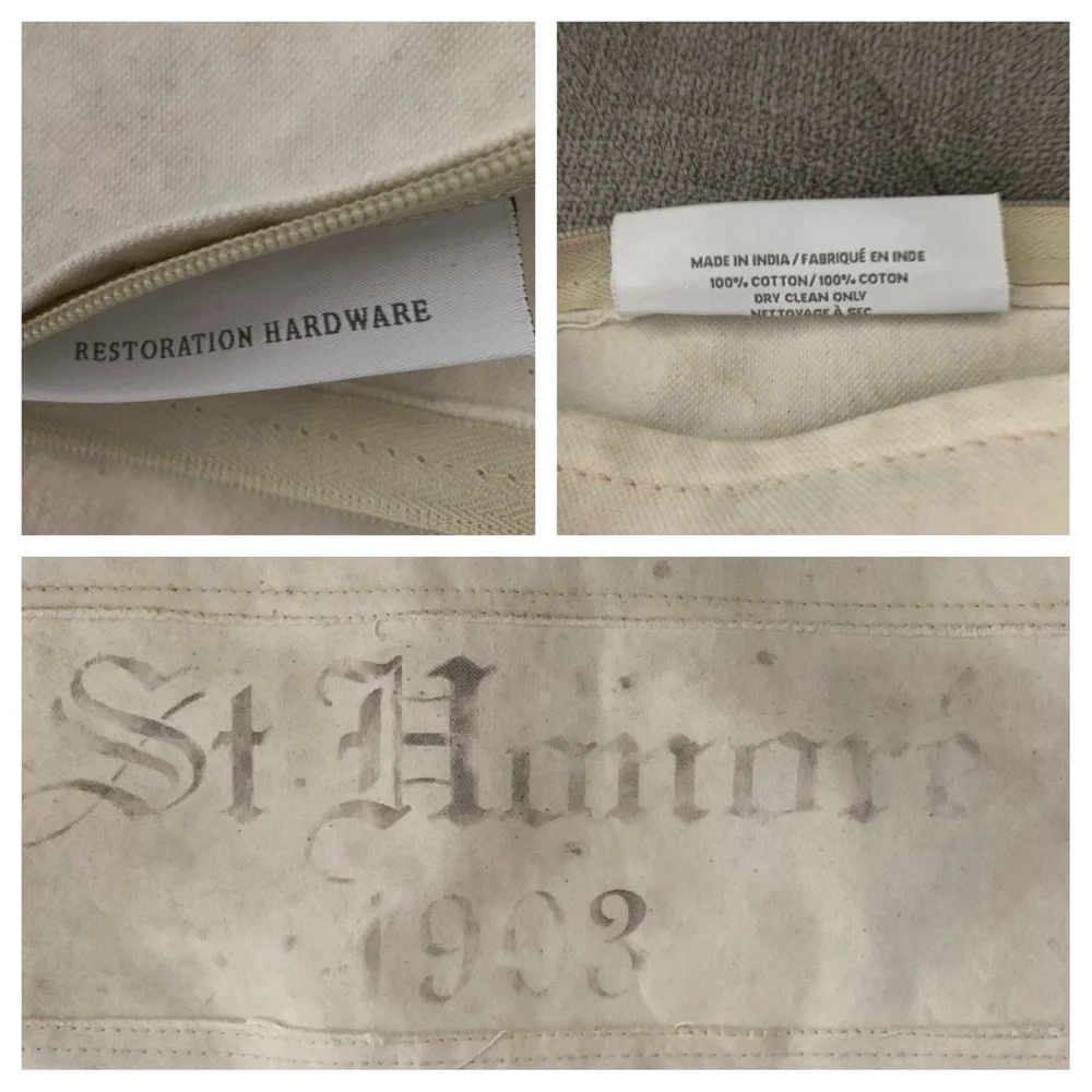 Restoration Hardware Cream Accent Pillow